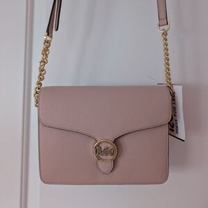 Michael Kors Vanna shoulder flap bag in ballet pink NWT